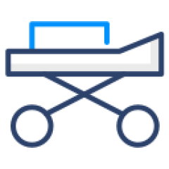 Emergency Coverage Icon – Rapid Response Locum Tenens by xLocums - xLocums Gurney icon symbolizing emergency coverage and xLocums' ability to provide rapid locum tenens staffing for unexpected gaps.